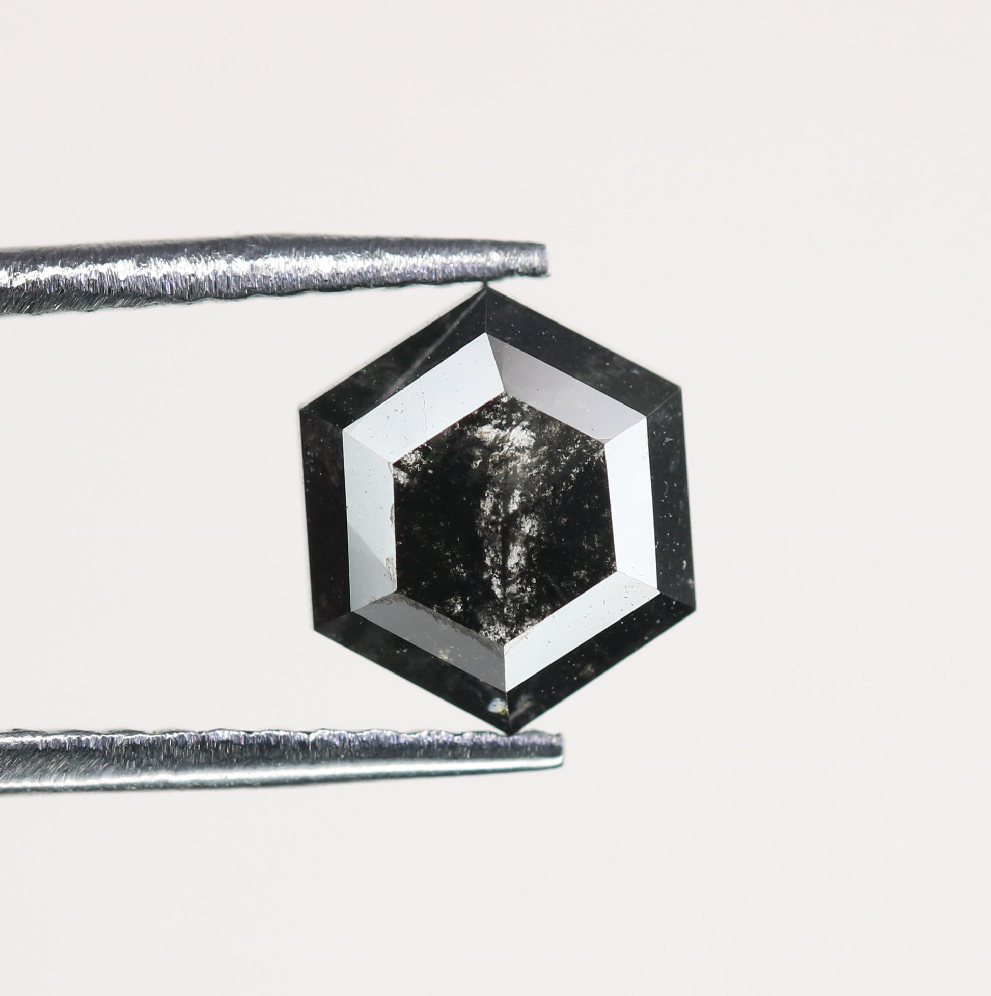 1.29 CT Natural Grey Galaxy Hexagon Shape Salt And Pepper Diamond For Her - JayKrishna Diamond