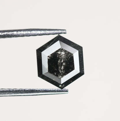 1.29 CT Natural Grey Galaxy Hexagon Shape Salt And Pepper Diamond For Her - JayKrishna Diamond