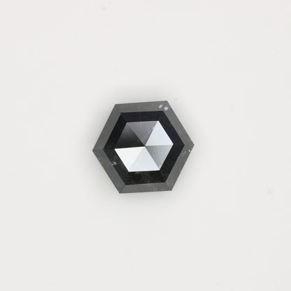 1.29 CT Natural Grey Galaxy Hexagon Shape Salt And Pepper Diamond For Her - JayKrishna Diamond