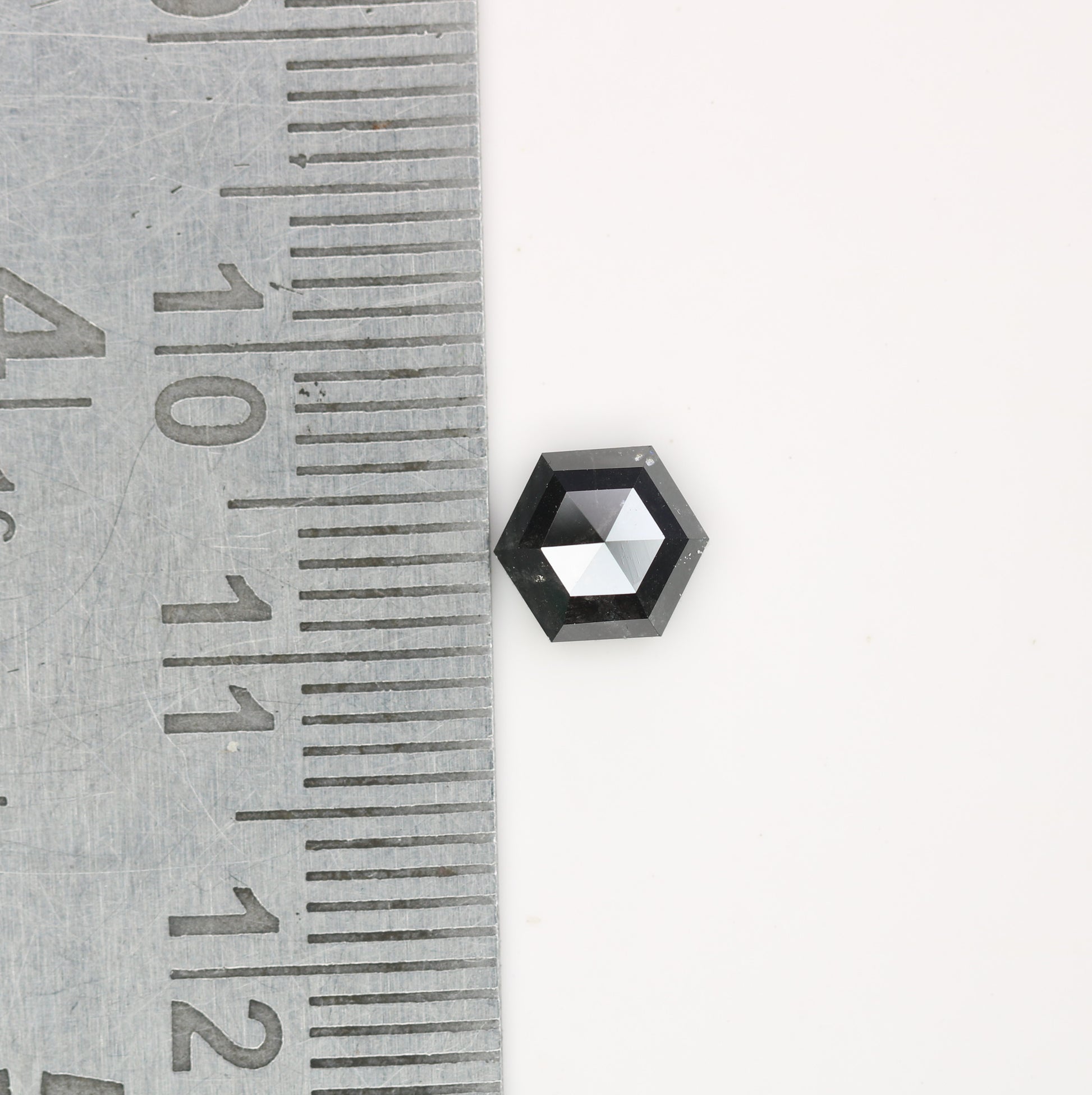 1.29 CT Natural Grey Galaxy Hexagon Shape Salt And Pepper Diamond For Her - JayKrishna Diamond