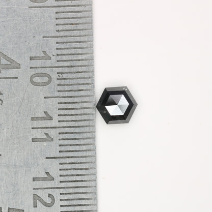 1.29 CT Natural Grey Galaxy Hexagon Shape Salt And Pepper Diamond For Her - JayKrishna Diamond