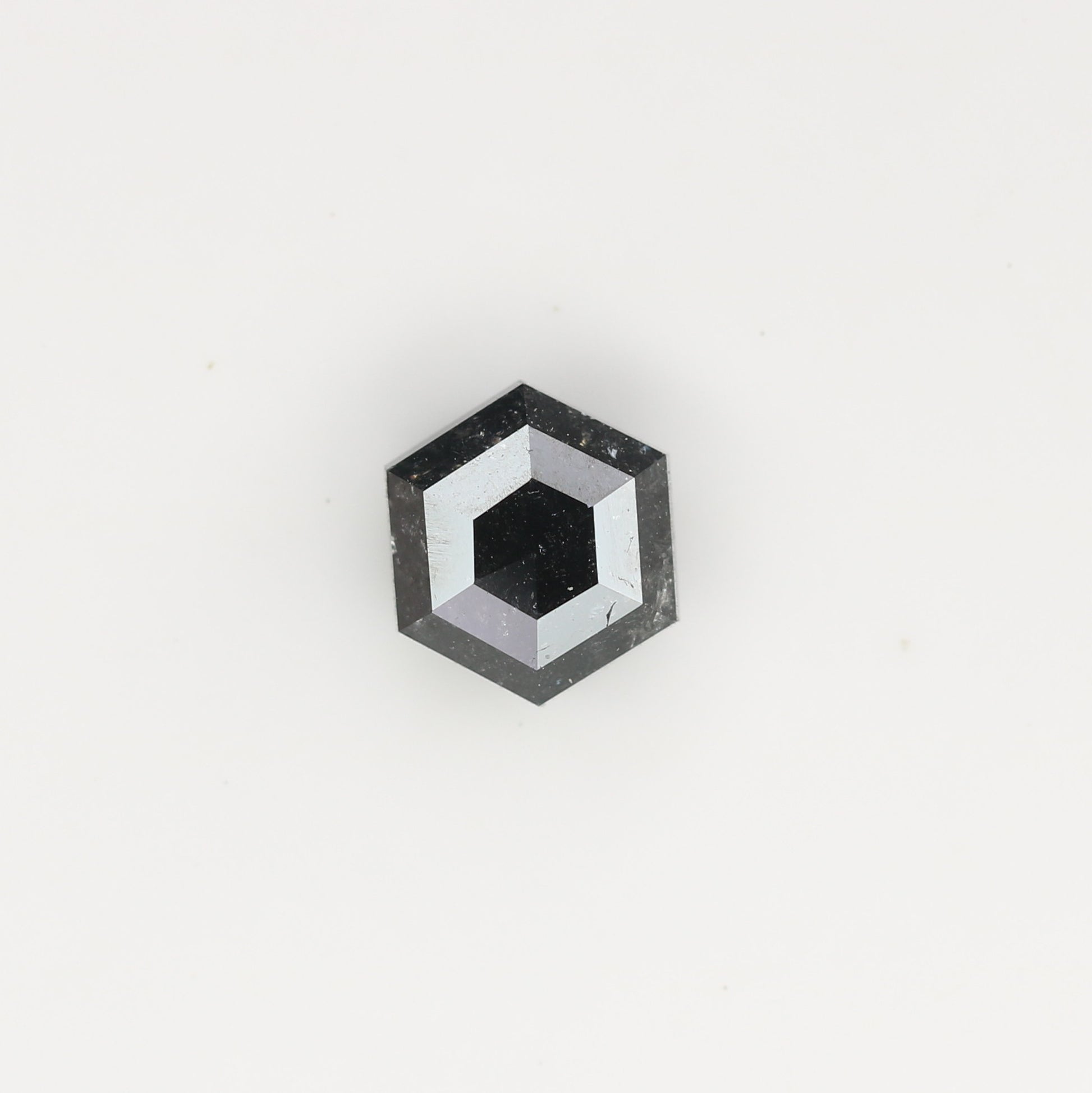 0.88 CT Natural Grey Galaxy Hexagon Shape Salt And Pepper Diamond For Her - JayKrishna Diamond