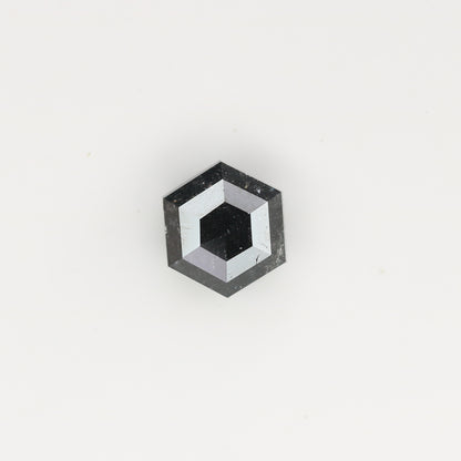 0.88 CT Natural Grey Galaxy Hexagon Shape Salt And Pepper Diamond For Her - JayKrishna Diamond
