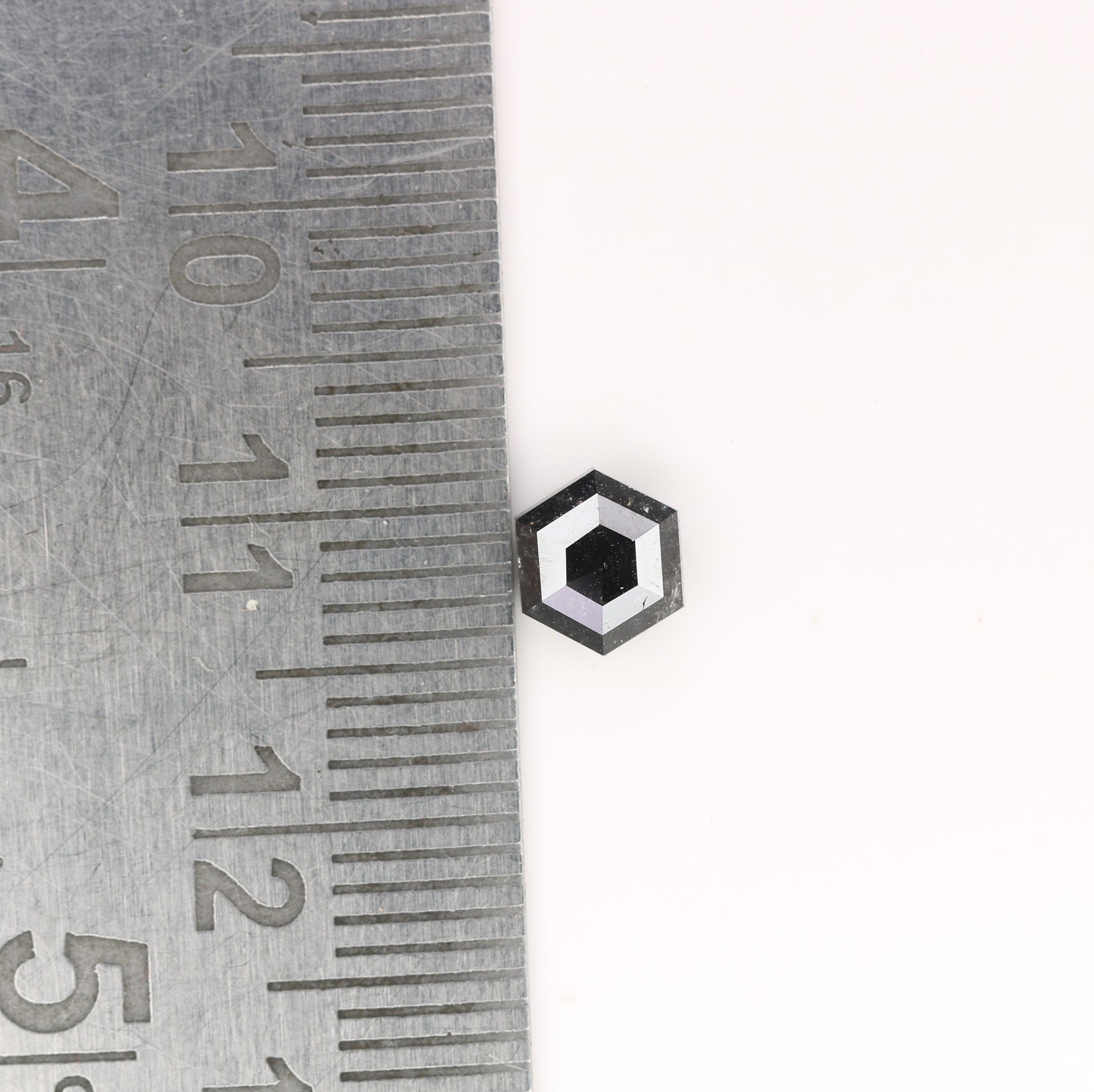0.88 CT Natural Grey Galaxy Hexagon Shape Salt And Pepper Diamond For Her - JayKrishna Diamond