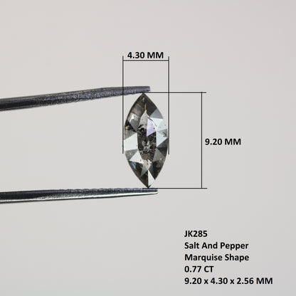 0.77 CT Natural Grey Galaxy Marquise Shape Salt And Pepper Diamond For Her - JayKrishna Diamond