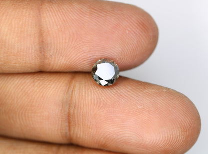 1.12 CT Loose Round Brilliant Cut Fancy Salt And Pepper Natural Diamond For Engagement Ring