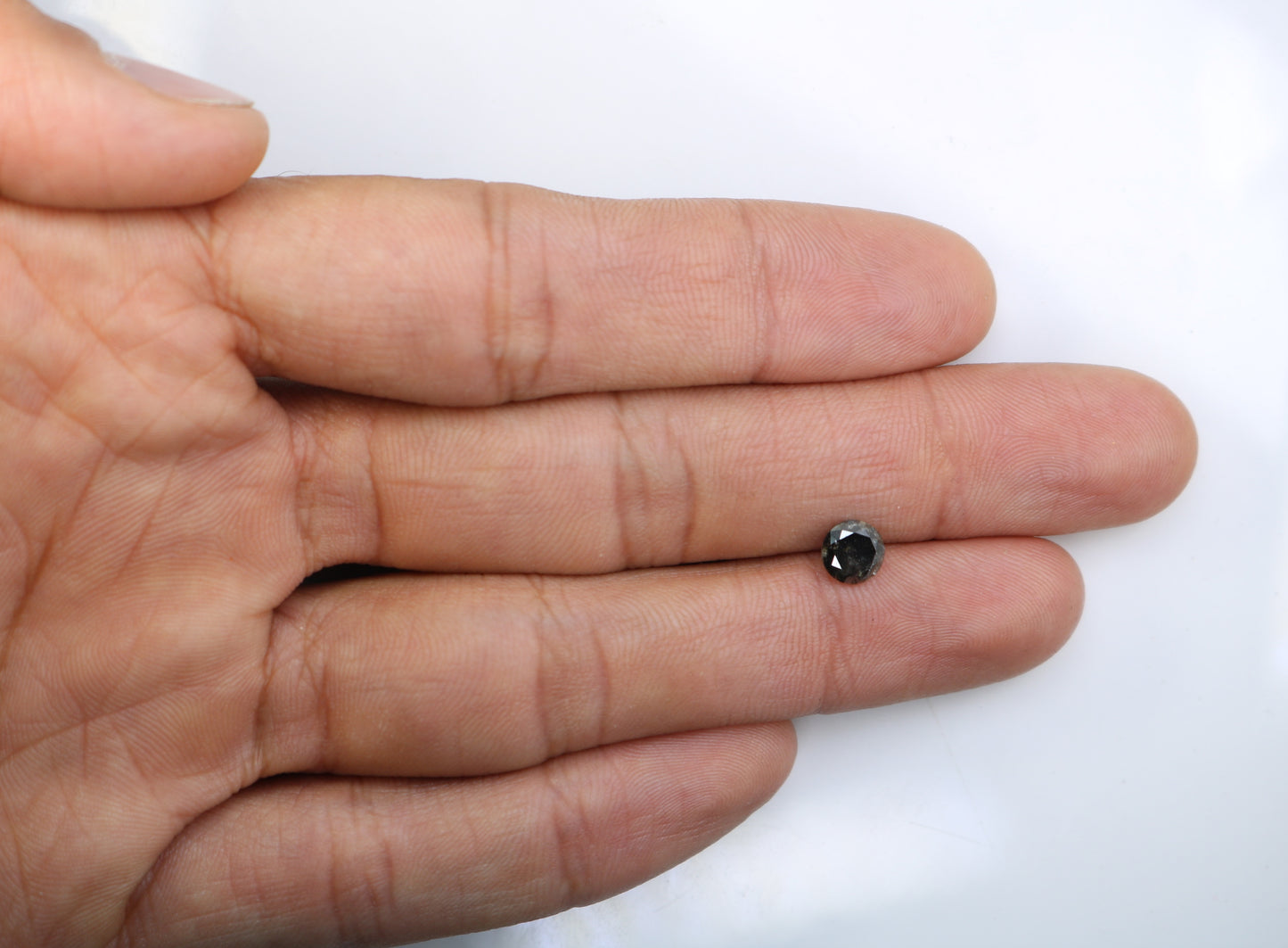 1.12 CT Loose Round Brilliant Cut Fancy Salt And Pepper Natural Diamond For Engagement Ring