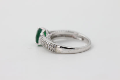 Heart-Shape Emerald Ring / 14k Solitaire Emerald Ring / Promise Ring / 14k Gold Stackable Emerald Ring Fine Jewelry - JayKrishna Diamond
