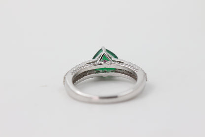 Heart-Shape Emerald Ring / 14k Solitaire Emerald Ring / Promise Ring / 14k Gold Stackable Emerald Ring Fine Jewelry - JayKrishna Diamond