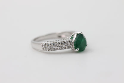 Heart-Shape Emerald Ring / 14k Solitaire Emerald Ring / Promise Ring / 14k Gold Stackable Emerald Ring Fine Jewelry - JayKrishna Diamond