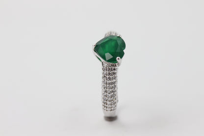 Heart-Shape Emerald Ring / 14k Solitaire Emerald Ring / Promise Ring / 14k Gold Stackable Emerald Ring Fine Jewelry - JayKrishna Diamond