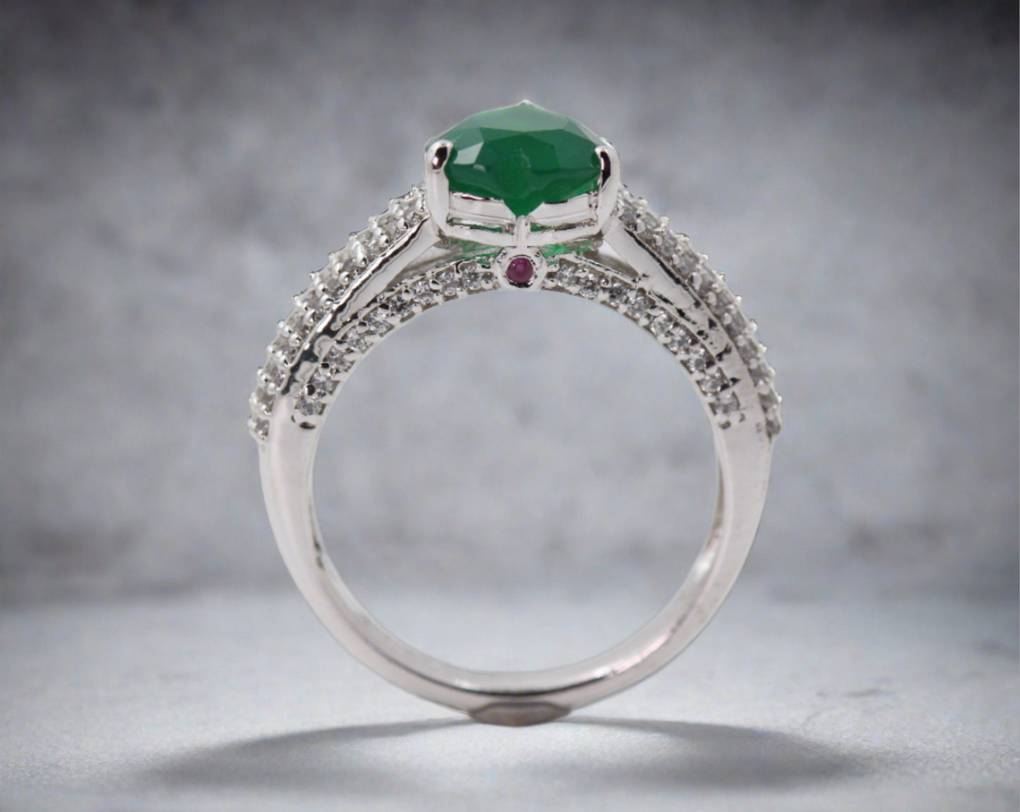 Heart-Shape Emerald Ring / 14k Solitaire Emerald Ring / Promise Ring / 14k Gold Stackable Emerald Ring Fine Jewelry - JayKrishna Diamond