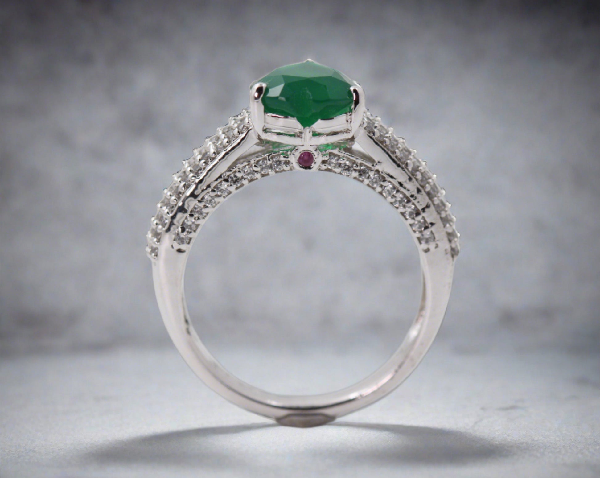 Heart-Shape Emerald Ring / 14k Solitaire Emerald Ring / Promise Ring / 14k Gold Stackable Emerald Ring Fine Jewelry - JayKrishna Diamond