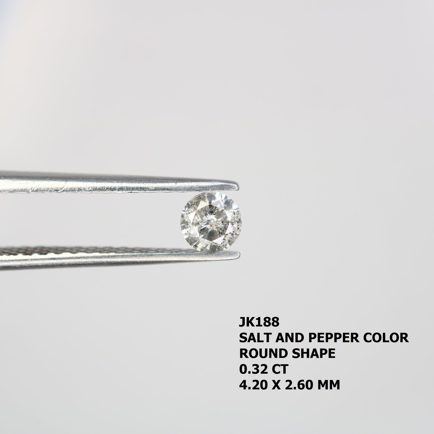 0.32 Carat Natural Salt and Pepper Round Brilliant Cut Diamond – Unique and Sparkling Salt and Pepper Diamond - JayKrishna Diamond