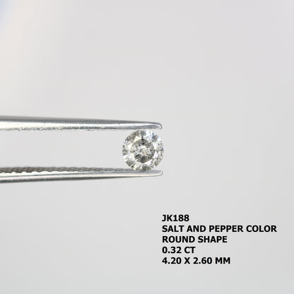 0.32 Carat Natural Salt and Pepper Round Brilliant Cut Diamond – Unique and Sparkling Salt and Pepper Diamond - JayKrishna Diamond
