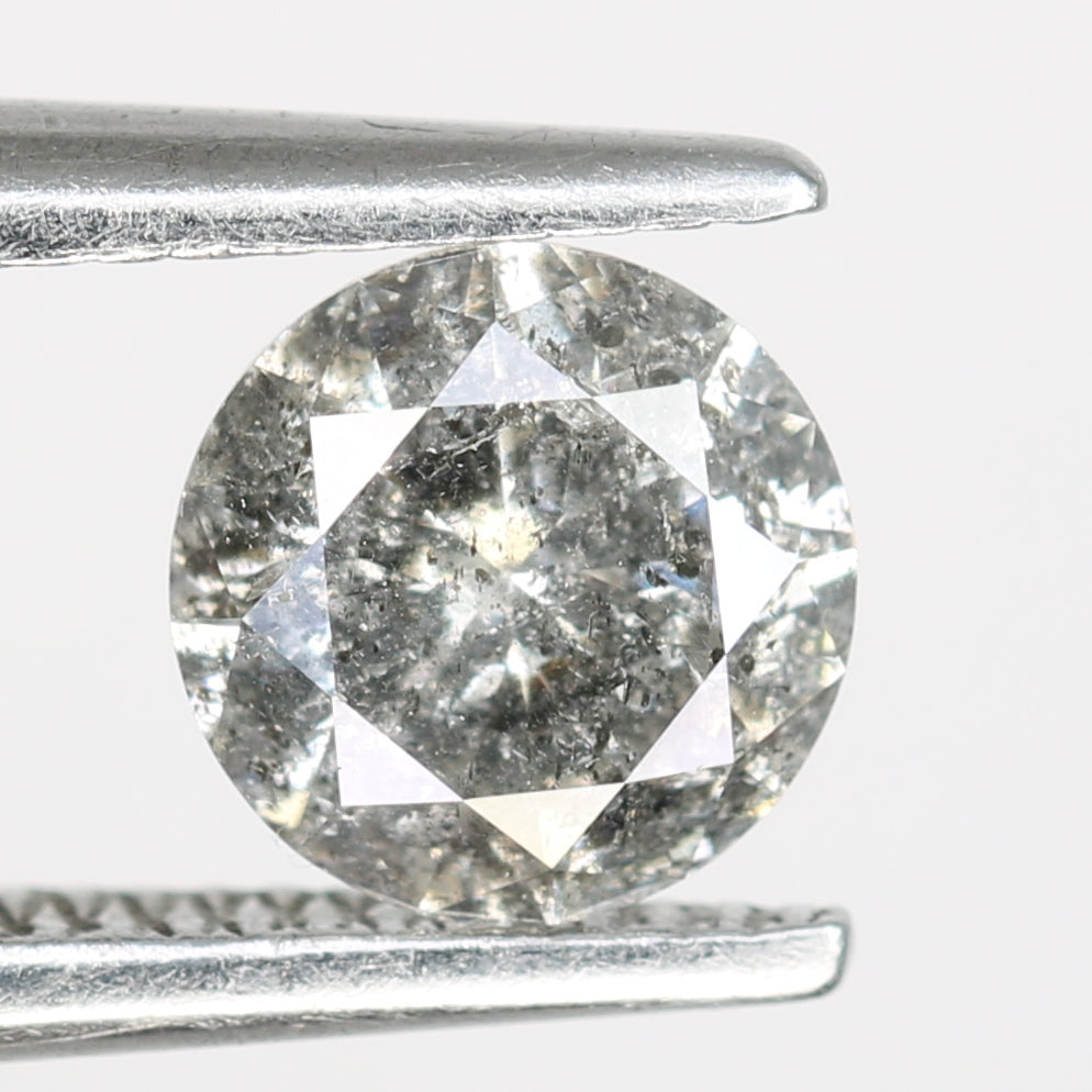 0.51 CT Round Brilliant Cut Salt And Pepper Diamond For Engagement Ring | Gift For Girl Friend | Gift For Wife - JayKrishna Diamond