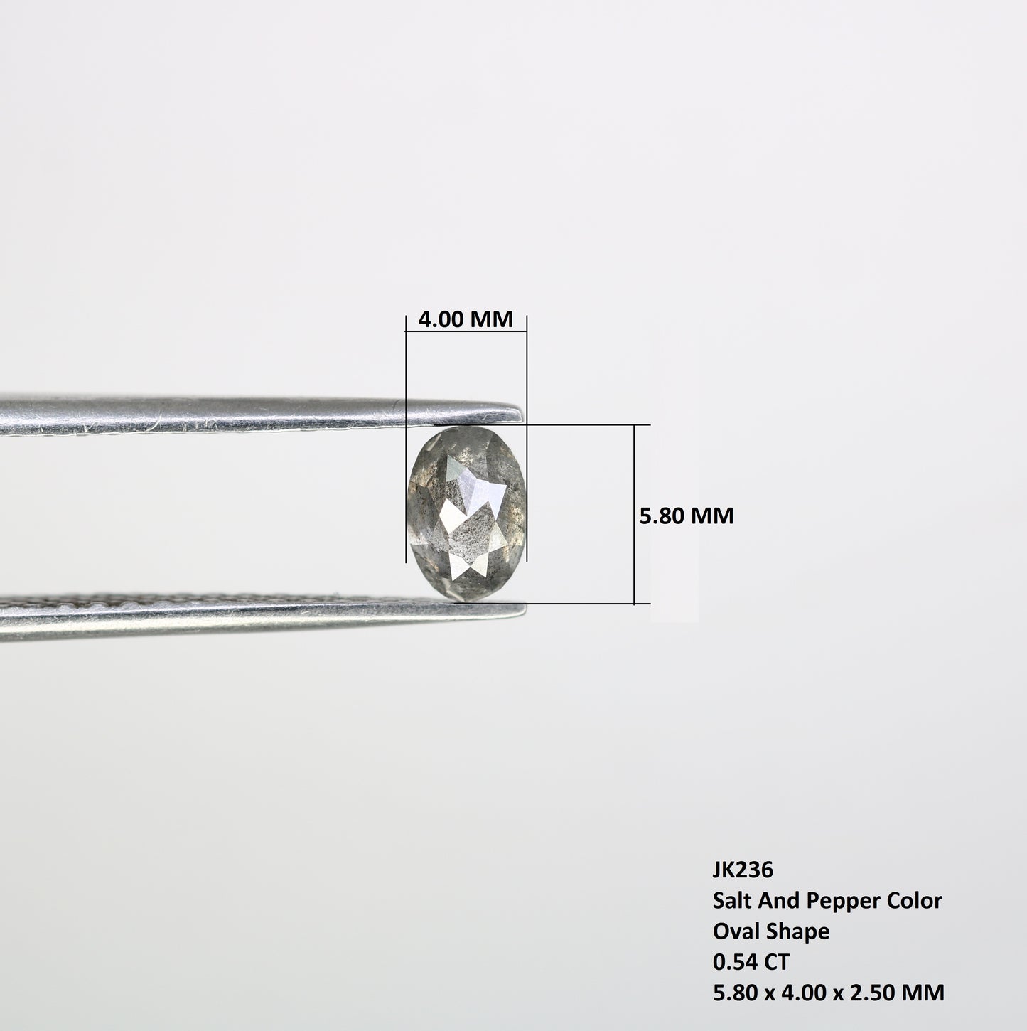 0.54 CT 5.80 MM Oval Shape Salt And Pepper Diamond
