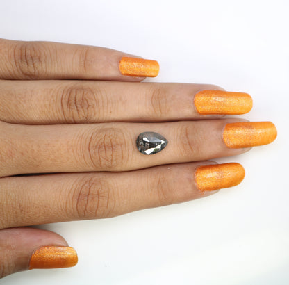 Pear Cut Diamond 2.09 Carat Natural Loose Salt And Pepper Diamond Ring - JayKrishna Diamond