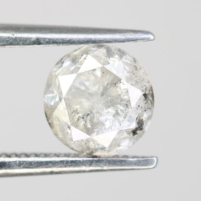 0.98 CT Salt And Pepper Loose Round Brilliant Cut Diamond Ring - JayKrishna Diamond