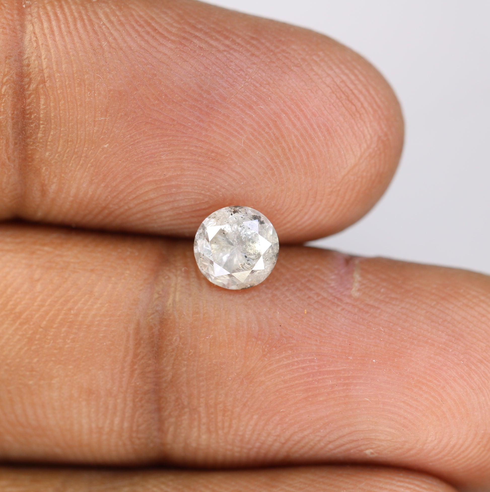 0.98 CT Salt And Pepper Loose Round Brilliant Cut Diamond Ring - JayKrishna Diamond