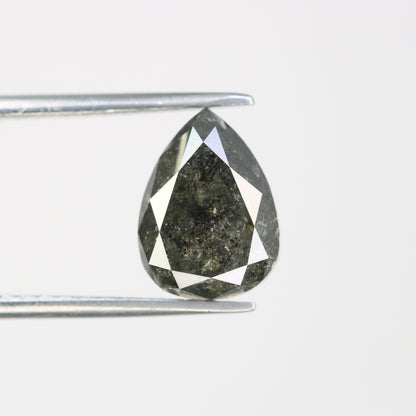 3.57 CT Pear Shape Salt And Pepper Loose Diamond For Engagement Ring - JayKrishna Diamond