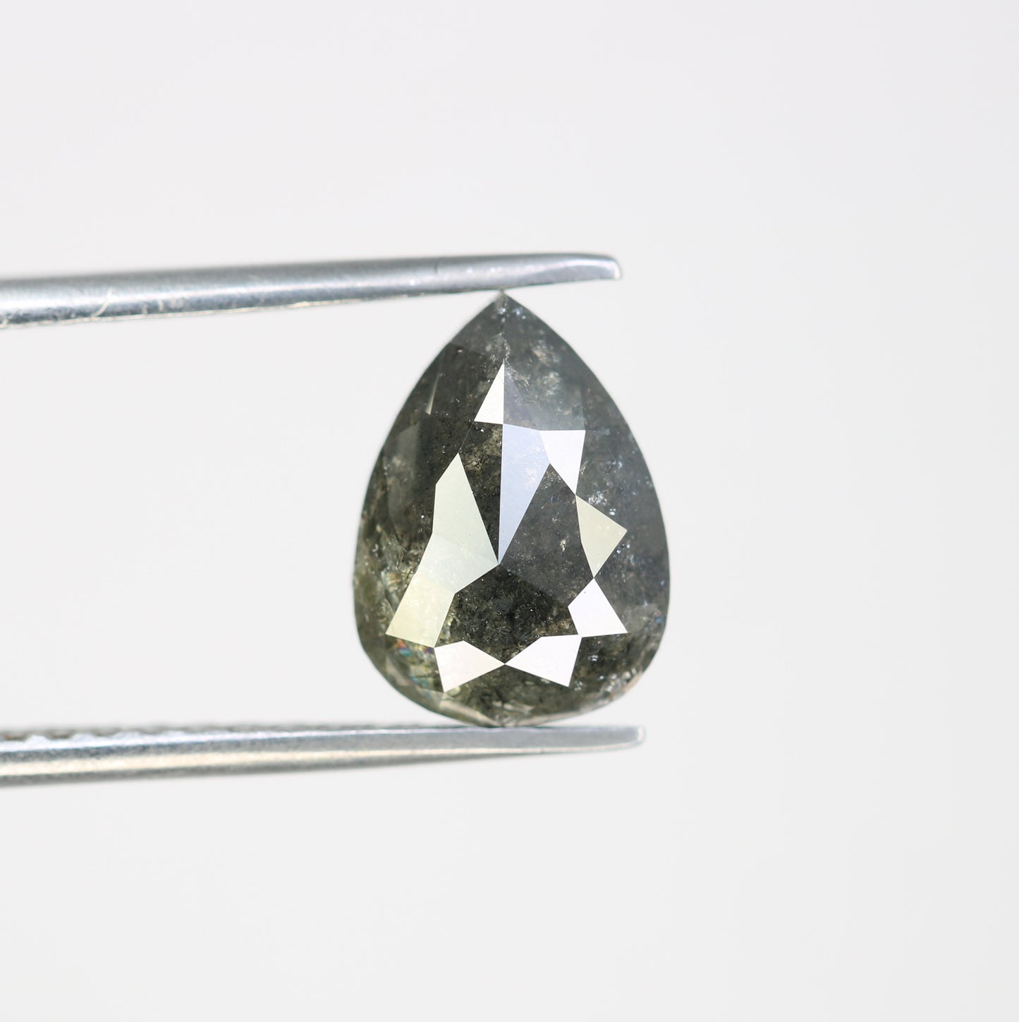 3.57 CT Pear Shape Salt And Pepper Loose Diamond For Engagement Ring - JayKrishna Diamond