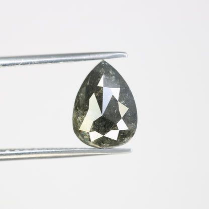 3.57 CT Pear Shape Salt And Pepper Loose Diamond For Engagement Ring - JayKrishna Diamond