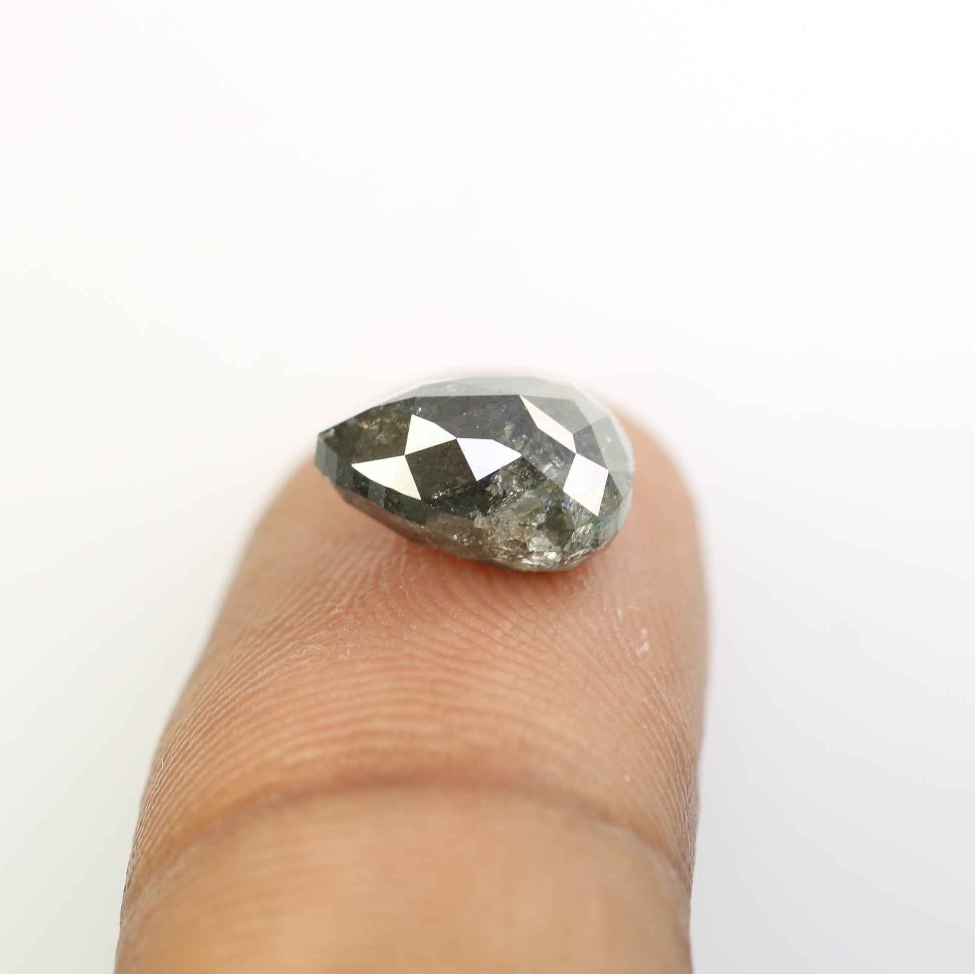 3.57 CT Pear Shape Salt And Pepper Loose Diamond For Engagement Ring - JayKrishna Diamond