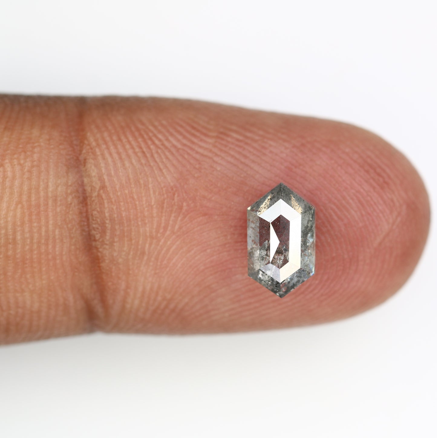 1.34 Carat Hexagon Shape Diamond Ring Loose Salt And Pepper Diamond - JayKrishna Diamond