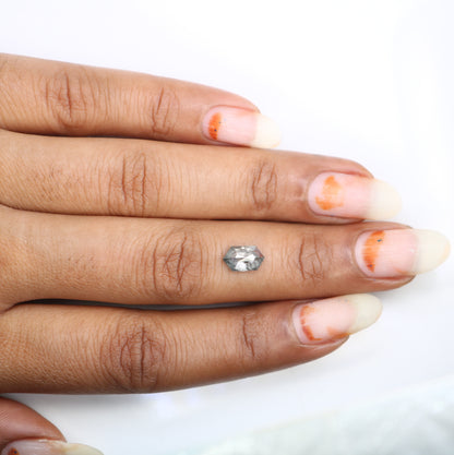 1.34 Carat Hexagon Shape Diamond Ring Loose Salt And Pepper Diamond - JayKrishna Diamond