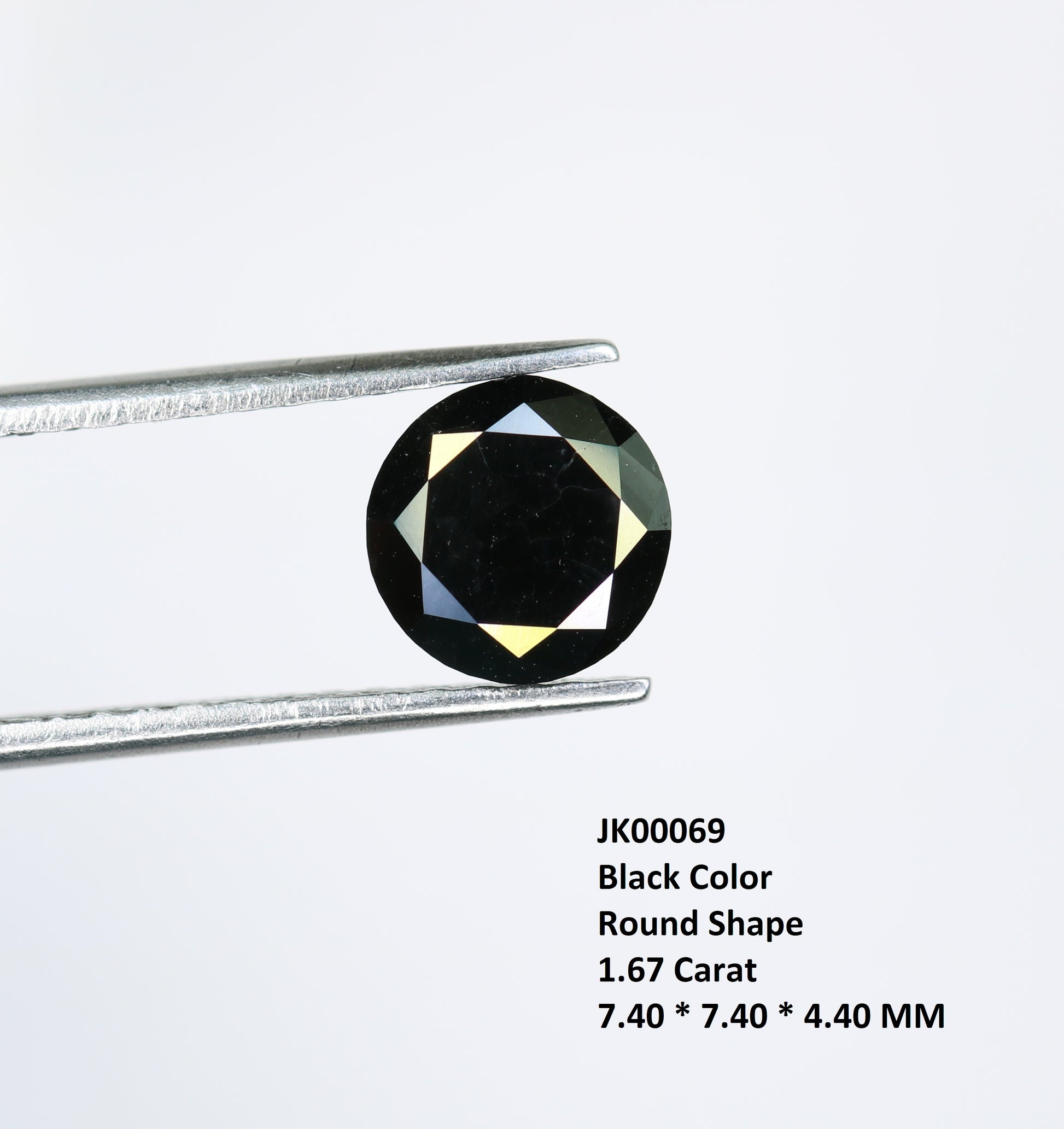1.67 CT Brilliant Cut Black Round Diamond For Engagement Ring - JayKrishna Diamond