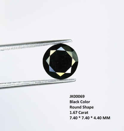 1.67 CT Brilliant Cut Black Round Diamond For Engagement Ring - JayKrishna Diamond