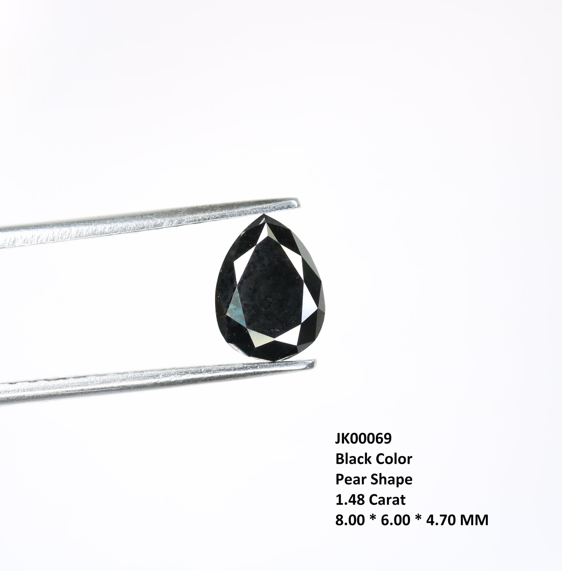 1.48 CT Fancy Black Pear Diamond For Wedding Ring - JayKrishna Diamond