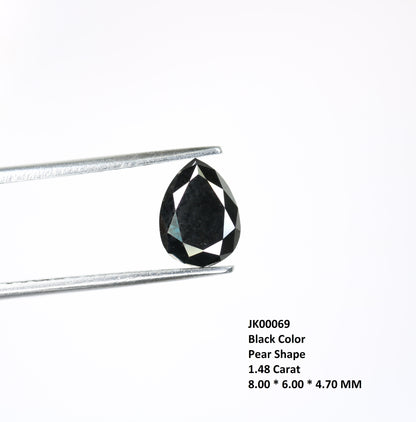 1.48 CT Fancy Black Pear Diamond For Wedding Ring - JayKrishna Diamond