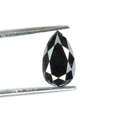 1.18 CT Pear Shape Natural Loose Black Diamond For Wedding Ring - JayKrishna Diamond
