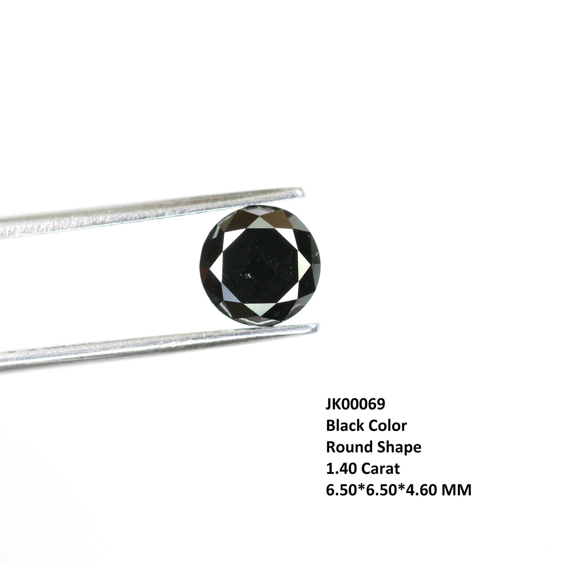 1.40 CT Brilliant Cut Full Black Round Diamond For Engagement Ring - JayKrishna Diamond