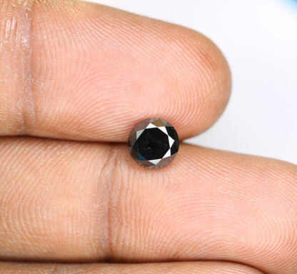 1.40 CT Brilliant Cut Full Black Round Diamond For Engagement Ring - JayKrishna Diamond