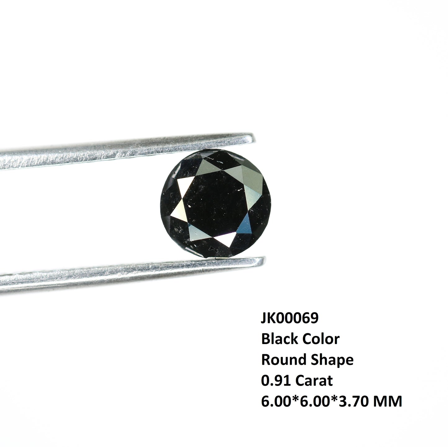 0.91 CT Brilliant Cut Black Round Diamond For Anniversary Ring - JayKrishna Diamond