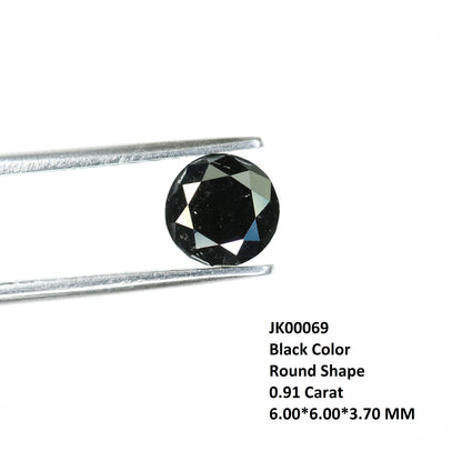 0.91 CT Brilliant Cut Black Round Diamond For Anniversary Ring - JayKrishna Diamond