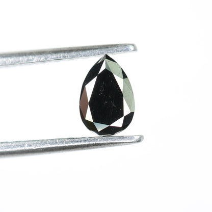 0.51 CT Excellent Cut Black Pear Diamond For Wedding Ring - JayKrishna Diamond