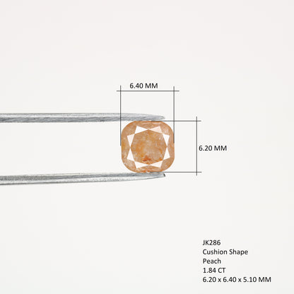 1.84 CT Natural Loose Peach Color Cushion Shape Diamond for Engagement Ring - JayKrishna Diamond