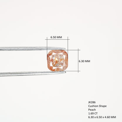 1.69 CT Natural Loose Peach Color Cushion Shape Diamond for Engagement Ring - JayKrishna Diamond