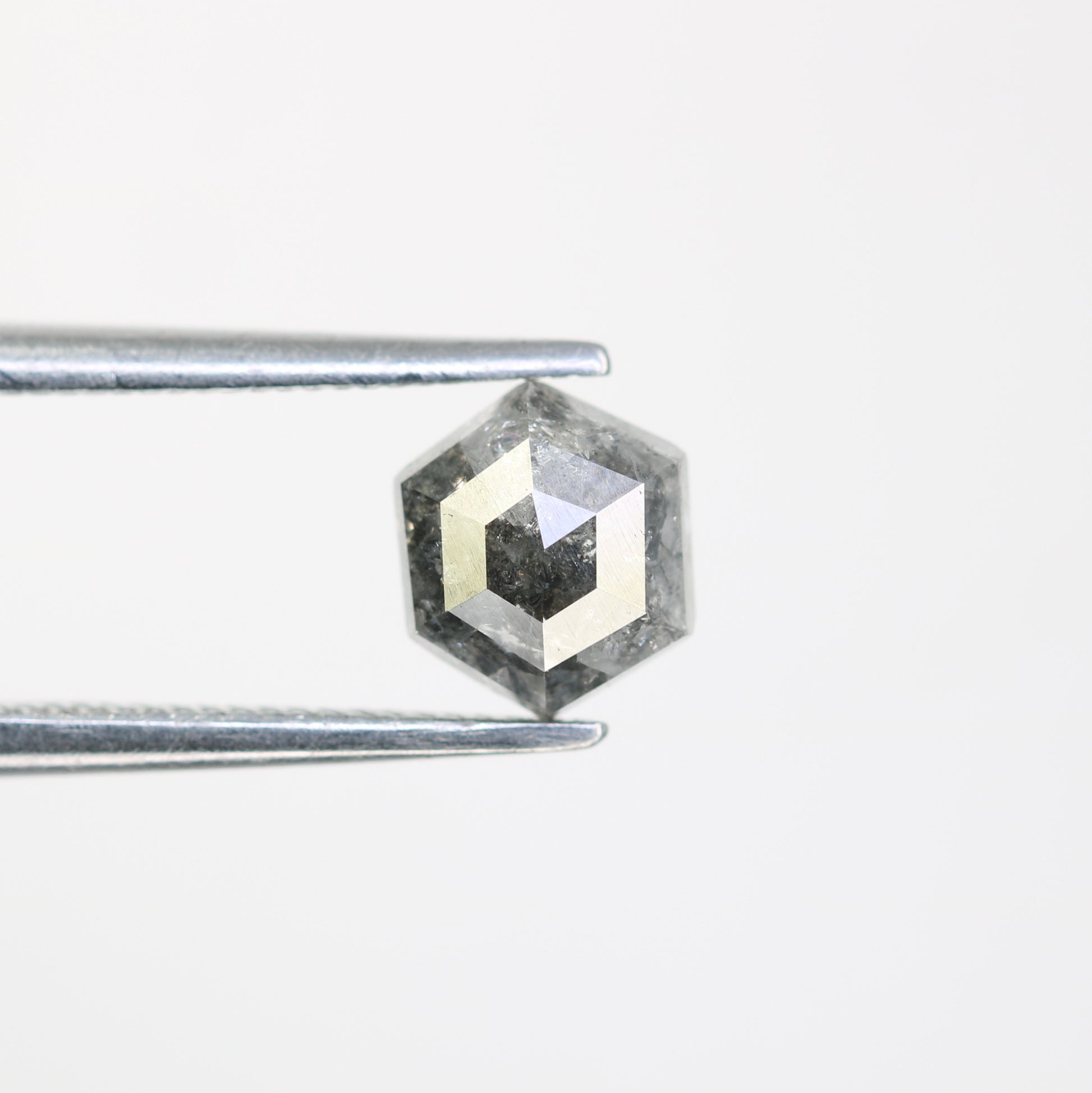 0.98 CT Salt And Pepper Hexagon Cut Natural Diamond For Engagement Ring - JayKrishna Diamond