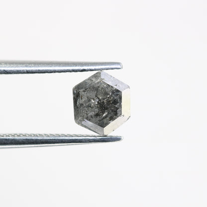 0.98 CT Salt And Pepper Hexagon Cut Natural Diamond For Engagement Ring - JayKrishna Diamond