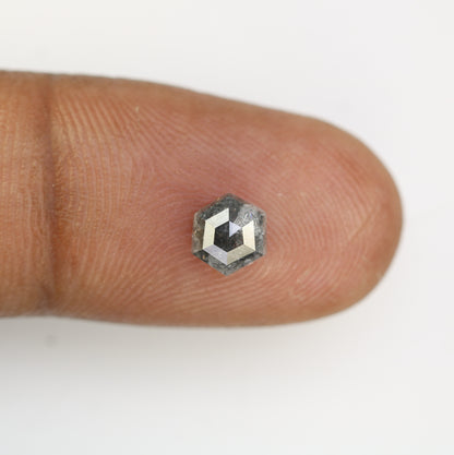 0.98 CT Salt And Pepper Hexagon Cut Natural Diamond For Engagement Ring - JayKrishna Diamond