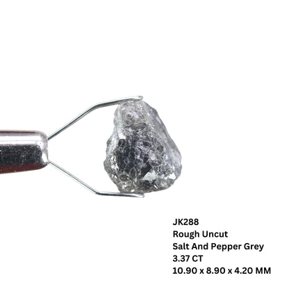 3.37 CT Fancy Salt And Pepper Grey Rough Uncut Diamond For Wedding Ring | Engagement Ring - JayKrishna Diamond