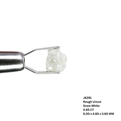 0.65 CT Snow White Rough Uncut Diamond for Engagement Ring - Unique Natural Gemstone for Custom Bridal Jewelry Designs - JayKrishna Diamond