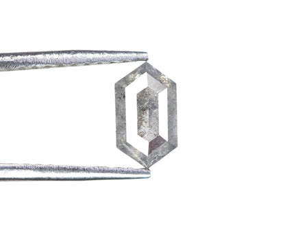 0.60 CT Hexagon Shape Salt and Pepper Rustic Diamond Halo Engagement Ring: A Unique Gift for Her - JayKrishna Diamond