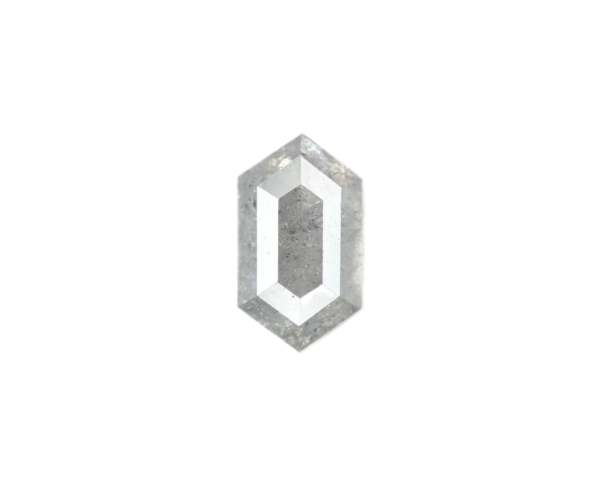 0.60 CT Hexagon Shape Salt and Pepper Rustic Diamond Halo Engagement Ring: A Unique Gift for Her - JayKrishna Diamond