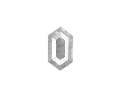 0.60 CT Hexagon Shape Salt and Pepper Rustic Diamond Halo Engagement Ring: A Unique Gift for Her - JayKrishna Diamond